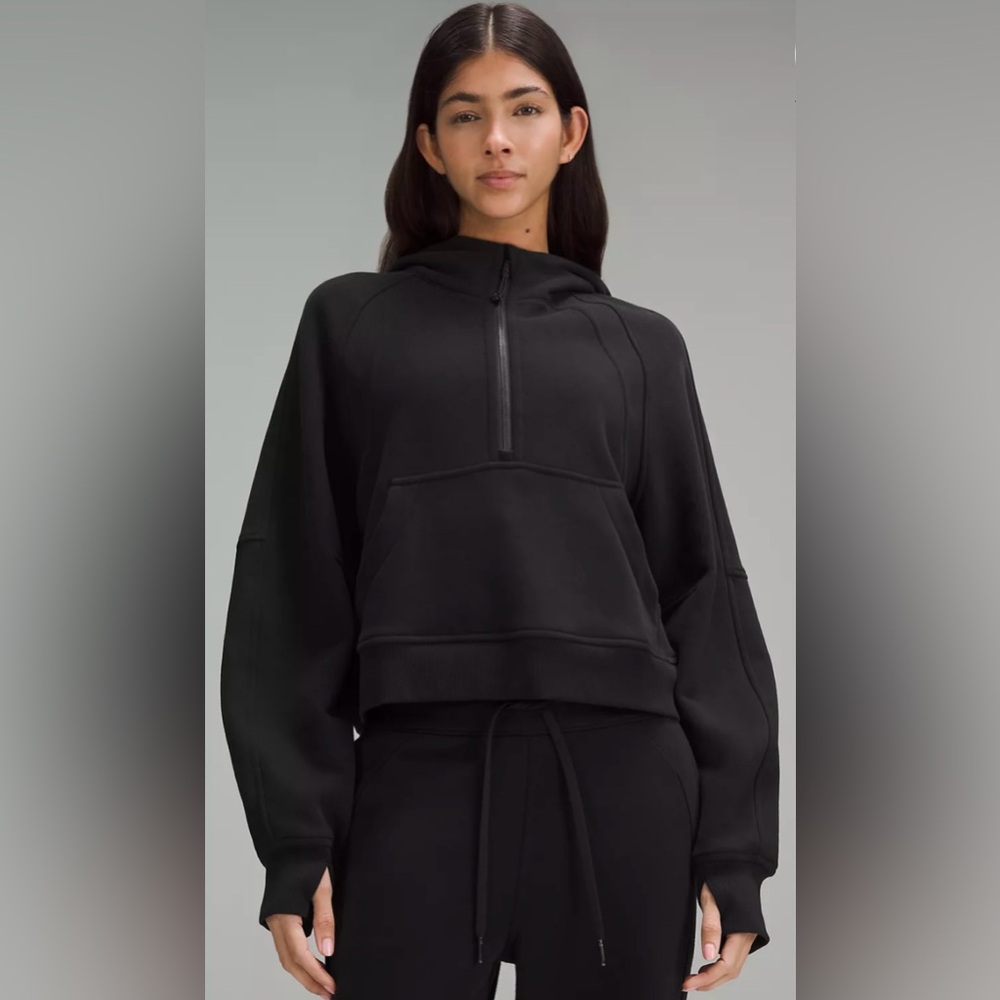 EUC Lululemon Scuba Oversized Half Zip Hoodie Size M/L in Black